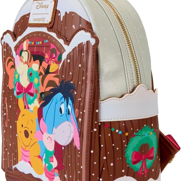 Loungefly Winnie The Pooh Holiday Scene Pooh and Friends Mini Backpack LIGHTUP - Picture 3 of 5